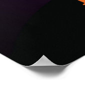 ハッピーハローウィンブラックキャットアンドムーン ポスター (角)