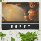 ハッピーハローウィンブラックキャットコレクション キッチンタオル (折り畳み)