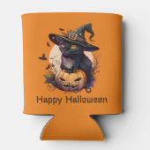 ハッピーハローウィンブラックキャットジャックオランタンオレンジ 缶クーラー (裏面)