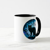 ハッピーハローウィンブラックキャットフルムーンハロウィンマグ マグカップ (正面右)