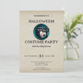 ハッピーハローウィンブラックキャットヴィンテージハロウィーン 招待状 (スタンド正面)