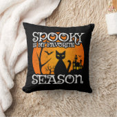 ハッピーハローウィンブラックキャット不気味シーズンおもしろいホール クッション (ブランケット)