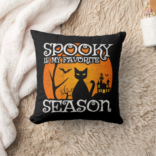ハッピーハローウィンブラックキャット不気味シーズンおもしろいホール クッション (ブランケット)