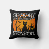 ハッピーハローウィンブラックキャット不気味シーズンおもしろいホール クッション (裏面)