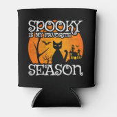ハッピーハローウィンブラックキャット不気味シーズンおもしろいホール 缶クーラー (正面)