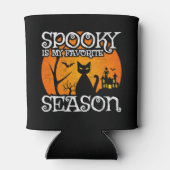 ハッピーハローウィンブラックキャット不気味シーズンおもしろいホール 缶クーラー (裏面)