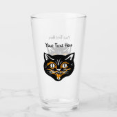 ハッピーハローウィンブラックキャット顔 タンブラーグラス (正面)