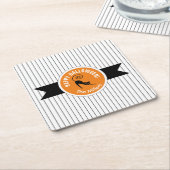 ハッピーハローウィンブラックキャット&ストライプID686 スクエアペーパーコースター (アングル)