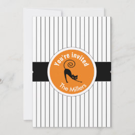 ハッピーハローウィンブラックキャット&ストライプID686 招待状