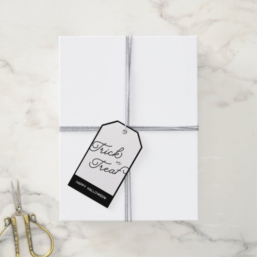 ハッピーハローウィンブラックギフトラベル ギフトタグ (より糸付き)