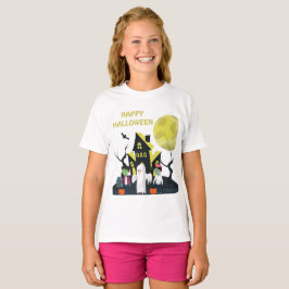 ハッピーハローウィンブラックグリーンキッズ Tシャツ