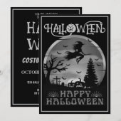 ハッピーハローウィンブラックグレーウィッチブロム墓地 招待状 (正面/裏面)
