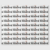 ハッピーハローウィンブラックコンセプトタイポグラフィデザイン ラッピングペーパー (フラット)