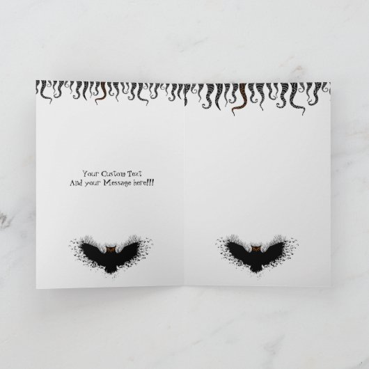 ハッピーハローウィンブラックコンセプトフクロウイラストレーション カード (内部)