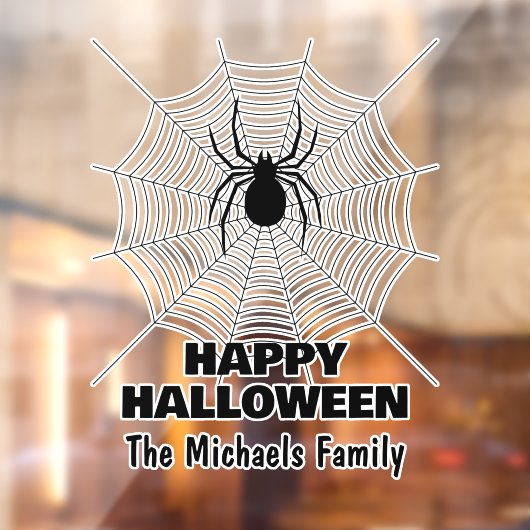 ハッピーハローウィンブラックスパイダーオンくもの巣ファミリー名 ウィンドウサイン (シート2)