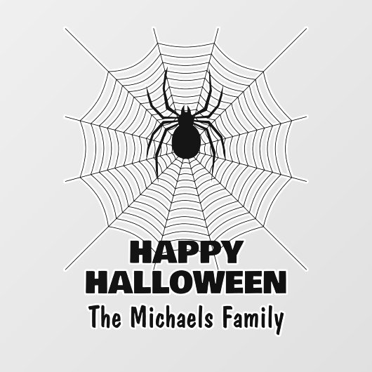 ハッピーハローウィンブラックスパイダーオンくもの巣ファミリー名 ウィンドウサイン (シート)
