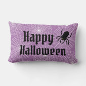 ハッピーハローウィンブラックスパイダー付き怖い紫 ランバークッション (裏面)