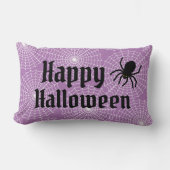 ハッピーハローウィンブラックスパイダー付き怖い紫 ランバークッション (正面)