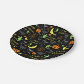 ハッピーハローウィンブラックパターン ペーパープレート (アングル)