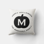 ハッピーハローウィンブラックパンプキンファミリーモノグラム クッション (裏面)