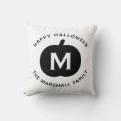 ハッピーハローウィンブラックパンプキンファミリーモノグラム クッション (正面)