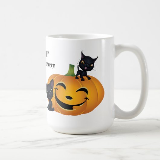 ハッピーハローウィンブラック子猫マグ コーヒーマグカップ (右)