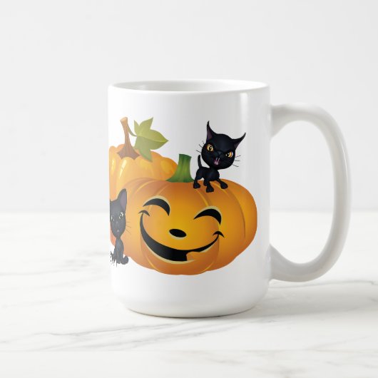 ハッピーハローウィンブラック子猫マグ コーヒーマグカップ (右)