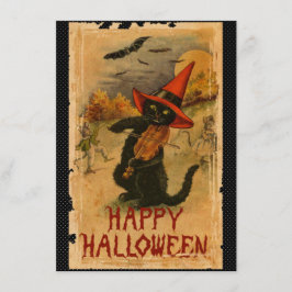 ハッピーハローウィンブラック遊キャットこうもり カード
