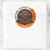 ハッピーハローウィンブラック飛んでいるこうもり ラウンドシール (バッグ)