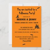 ハッピーハローウィンブラック&オレンジハローウィンパーティ 招待状 (正面)