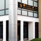 ハッピーハローウィンブラック・オレンジ・スプオキーの装飾 横断幕 (ビルの外側)