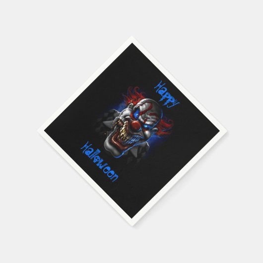 ハッピーハローウィンブルーアイズエビルピエロ スタンダードカクテルナプキン (角)