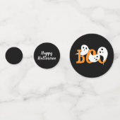 ハッピーハローウィンブー幽霊たちブラック コンフェッティ (正面)