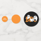 ハッピーハローウィンブー幽霊たちブラック コンフェッティ (裏面)