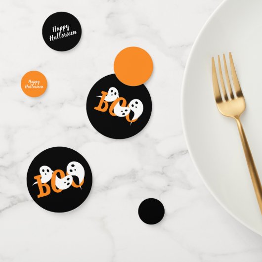 ハッピーハローウィンブー幽霊たちブラック コンフェッティ (グループ)