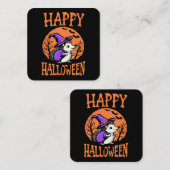 ハッピーハローウィンヘッジホッグウィッチ スクエア名刺 (正面/裏面)