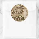 ハッピーハローウィンヘビのステッカー ラウンドシール (バッグ)