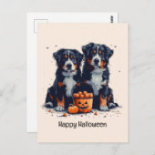 ハッピーハローウィンベルネーズマウンテンドッグスパンプキン ポストカード (正面/裏面)