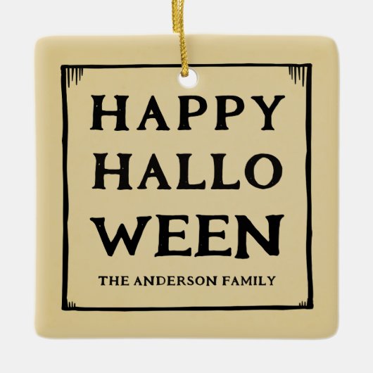 ハッピーハローウィンペット写真 セラミックオーナメント (正面)