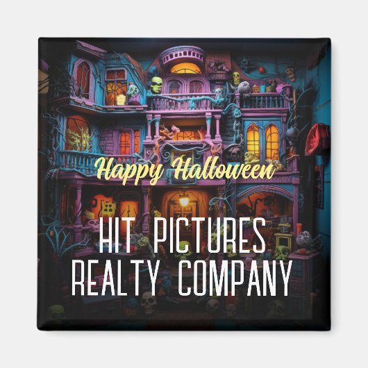 ハッピーハローウィンホラー不動産仲介業者契約磁石 マグネット (正面)