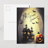 ハッピーハローウィンホラー幽霊のよく出るハウス ポストカード (正面/裏面)