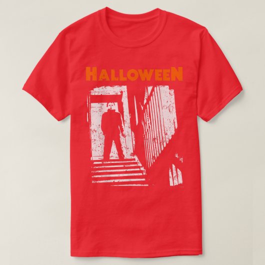 ハッピーハローウィンホラー映画ホラー不気味グラフィック Tシャツ (デザイン正面)