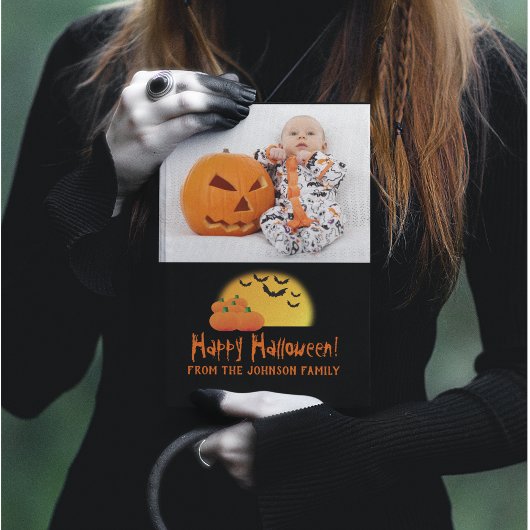 ハッピーハローウィンホリデーベビーファミリーフォト シーズンカード