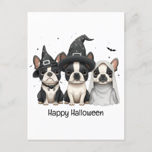 ハッピーハローウィンボストンテリアドッグス ポストカード