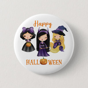 ハッピーハローウィンボタン女の子不気味プリンセスボタン 缶バッジ