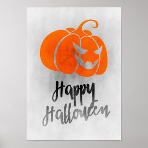 ハッピーハローウィンポスター – グランジハロウィーンアート ポスター