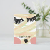 ハッピーハローウィンミイラのドドルの手を描いたありがとう ポストカード (スタンド正面)