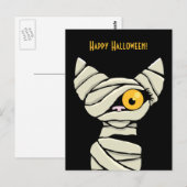 ハッピーハローウィンミイラ猫 ポストカード (正面/裏面)