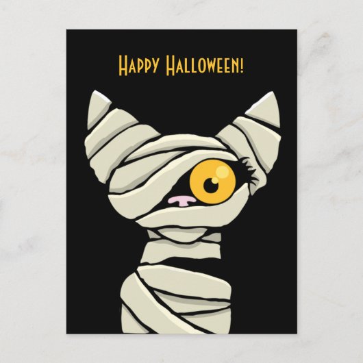 ハッピーハローウィンミイラ猫 ポストカード (正面)
