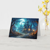 ハッピーハローウィンミステリアス幽霊のよく出るマナー カード (黄色い花)